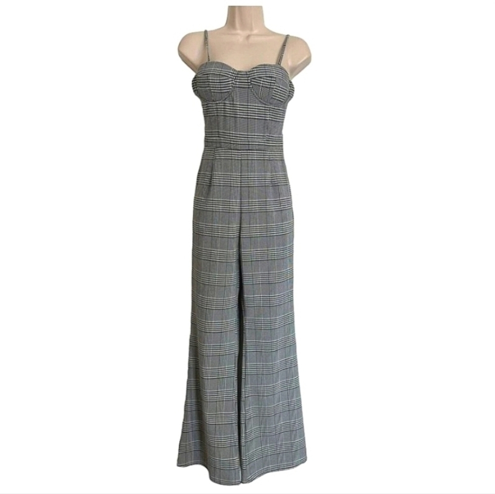 Olivaceous Jumpsuit Plaid Adjustable Spagetti Straps Size Large NWT - Picture 15 of 15